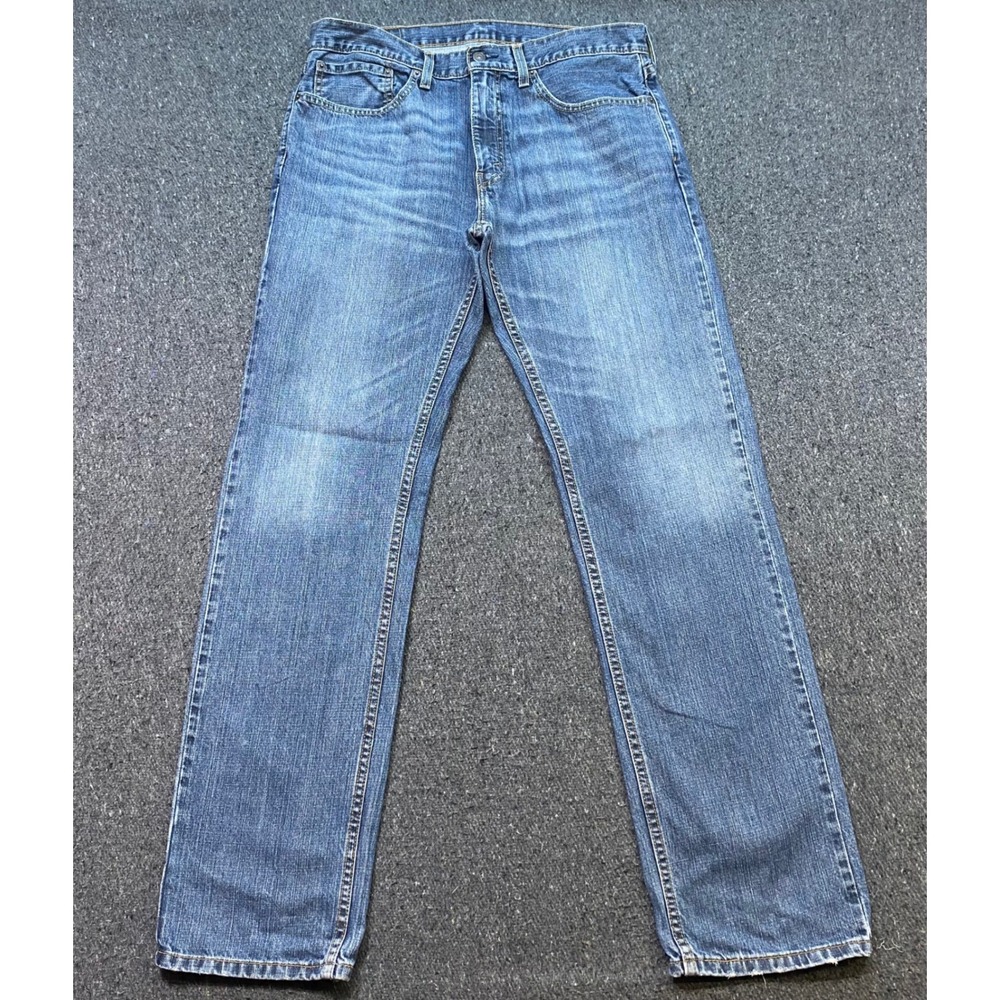 Levi 514 Straight Fit Jeans W34 Mens Blue Skater Grunge Faded Denim Sz 34x34